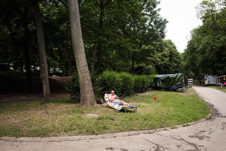 Au camping du bois de Boulogne, avec les fans de la Mannschaft